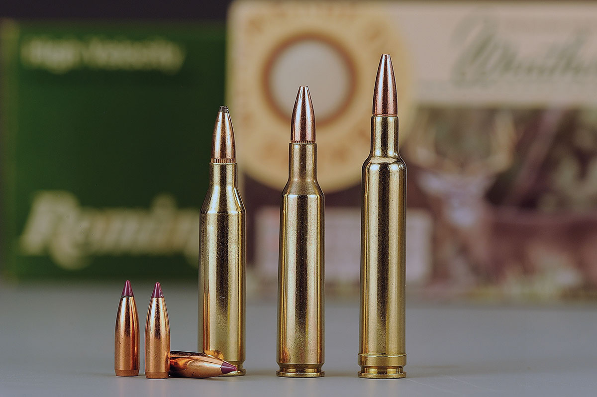 Shown from left to right are what this article is all about in dealing with the popular 6mm cartridges. They include the 243 Winchester, 6mm Remington and the 240 Weatherby.